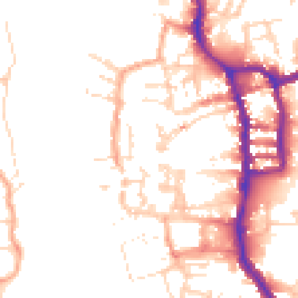 Daytime road noise heatmap for PE30 1BJ