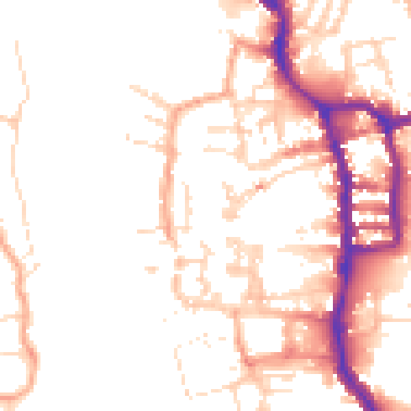 Daytime road noise heatmap for PE30 1BL