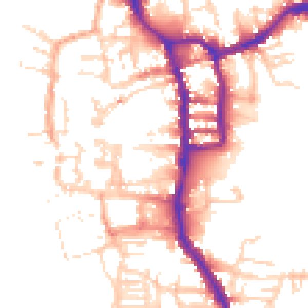 Daytime road noise heatmap for PE30 1BT