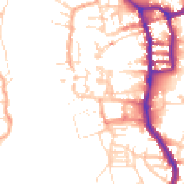 Daytime road noise heatmap for PE30 1BX