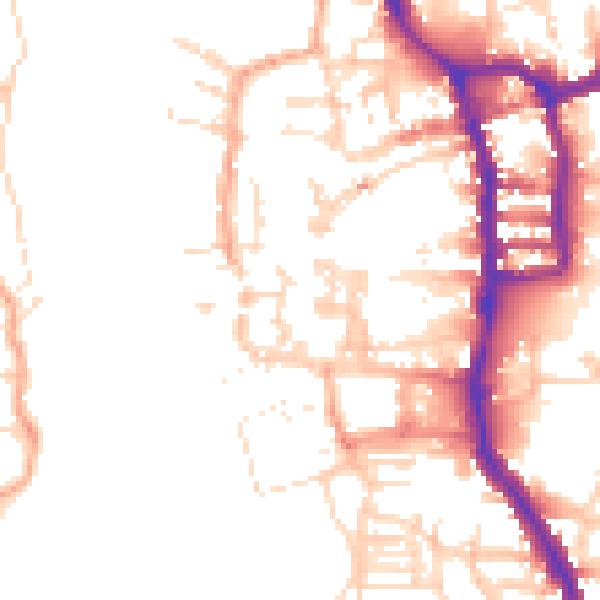 Daytime road noise heatmap for PE30 1DA
