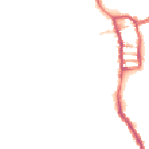 Night-time road noise heatmap for PE30 1DA