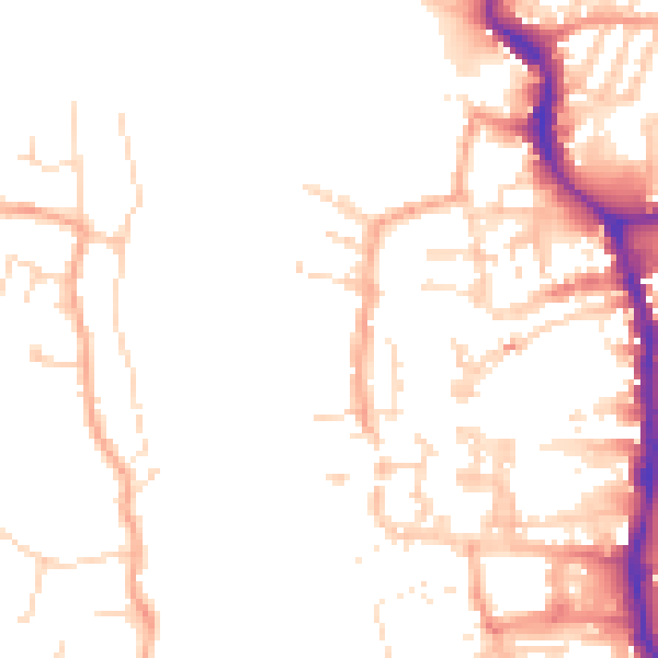 Daytime road noise heatmap for PE30 1DB