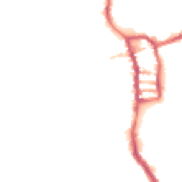 Night-time road noise heatmap for PE30 1DE