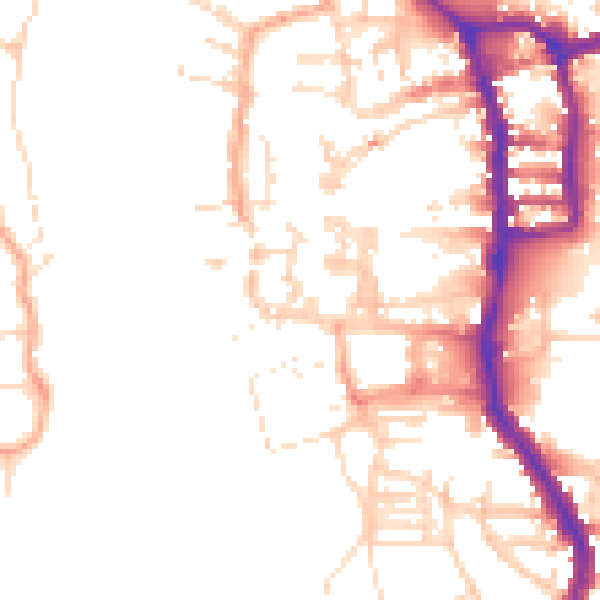 Daytime road noise heatmap for PE30 1DF