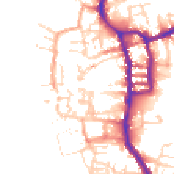 Daytime road noise heatmap for PE30 1DL