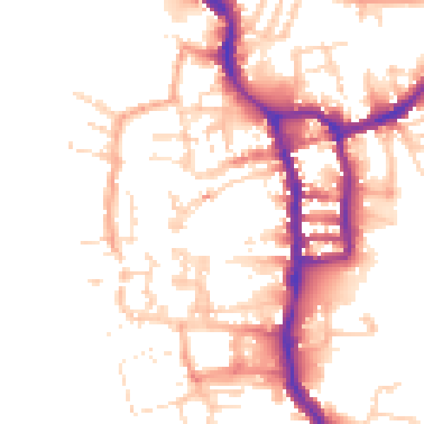 Daytime road noise heatmap for PE30 1DP