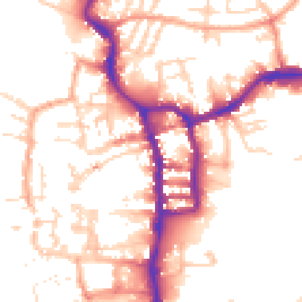 Daytime road noise heatmap for PE30 1DQ