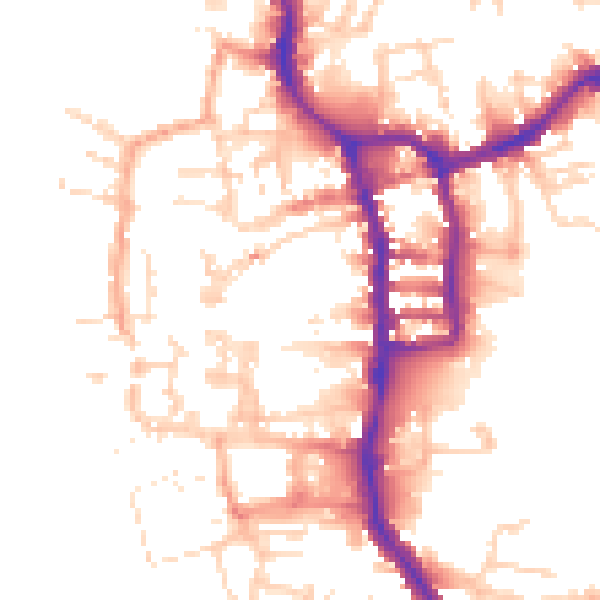 Daytime road noise heatmap for PE30 1DT