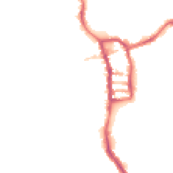 Night-time road noise heatmap for PE30 1DT