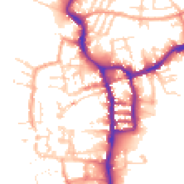 Daytime road noise heatmap for PE30 1DX