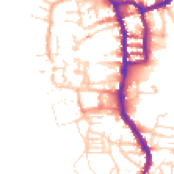 Daytime road noise heatmap for PE30 1EH