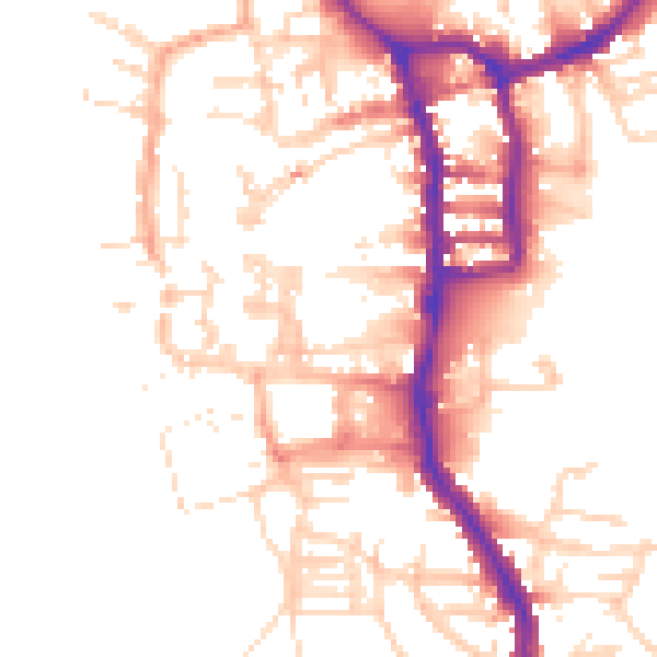 Daytime road noise heatmap for PE30 1EJ