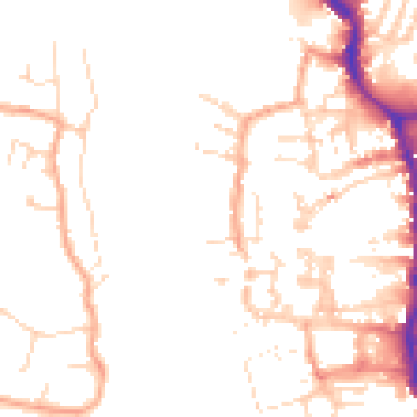 Daytime road noise heatmap for PE30 1EN