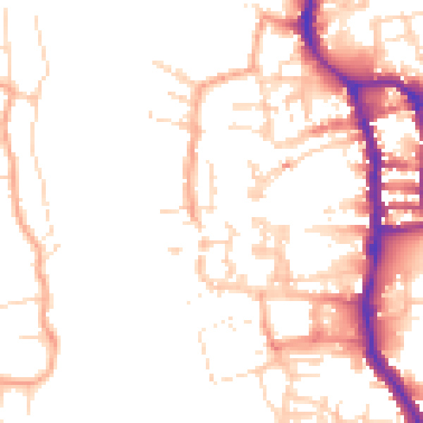 Daytime road noise heatmap for PE30 1ER