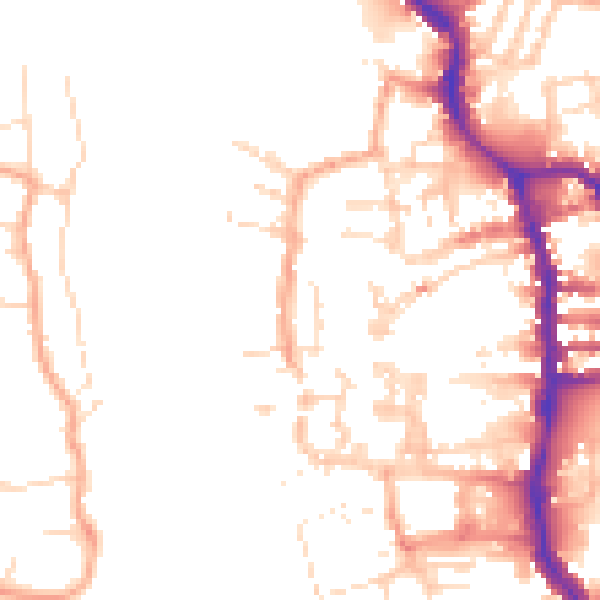 Daytime road noise heatmap for PE30 1ES