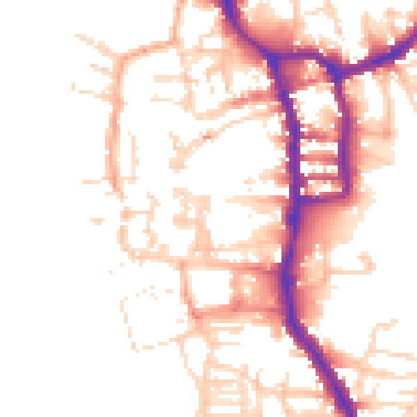 Daytime road noise heatmap for PE30 1EW