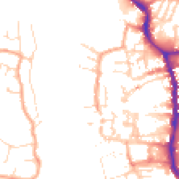 Daytime road noise heatmap for PE30 1HW
