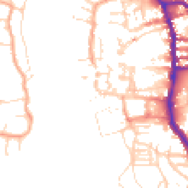Daytime road noise heatmap for PE30 1HX