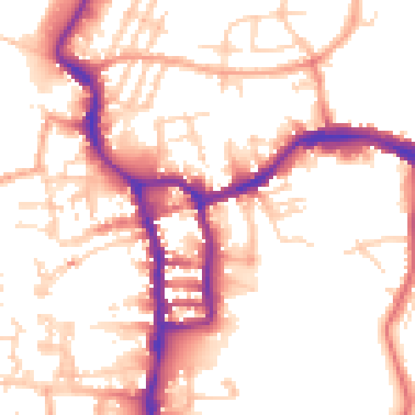 Daytime road noise heatmap for PE30 1ND