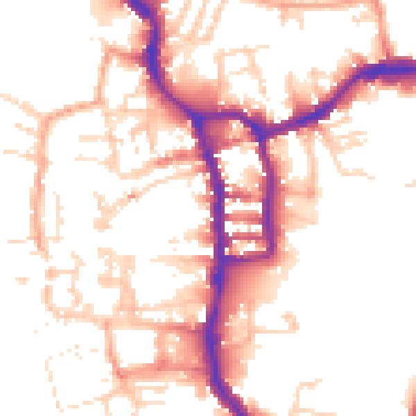 Daytime road noise heatmap for PE30 1NJ