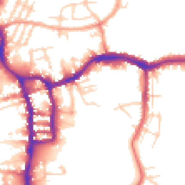Daytime road noise heatmap for PE30 1PS
