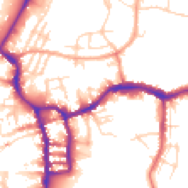 Daytime road noise heatmap for PE30 1RG