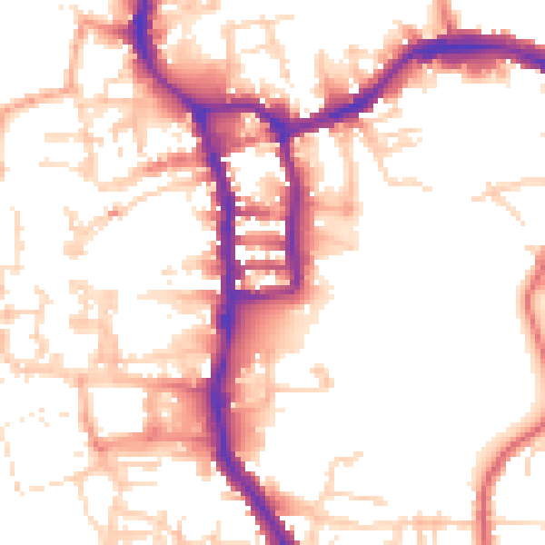 Daytime road noise heatmap for PE30 1RY