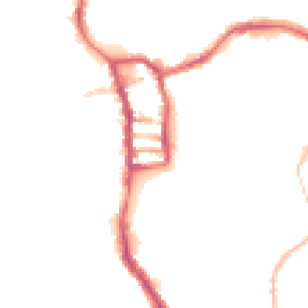 Night-time road noise heatmap for PE30 1RY