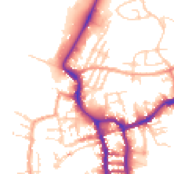 Daytime road noise heatmap for PE30 2BF