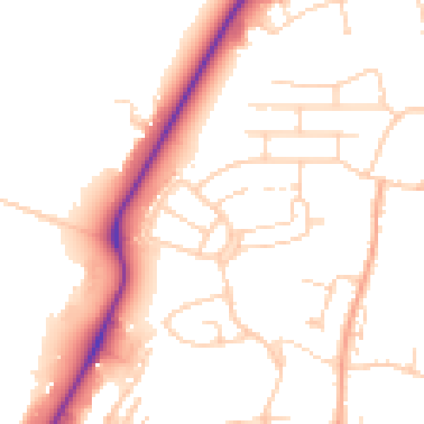 Daytime road noise heatmap for PE30 2DR