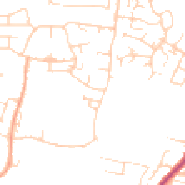 Daytime road noise heatmap for PE30 2FE