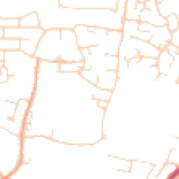 Daytime road noise heatmap for PE30 2FG