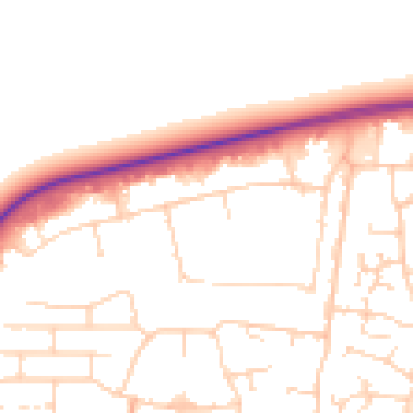 Daytime road noise heatmap for PE30 2HN