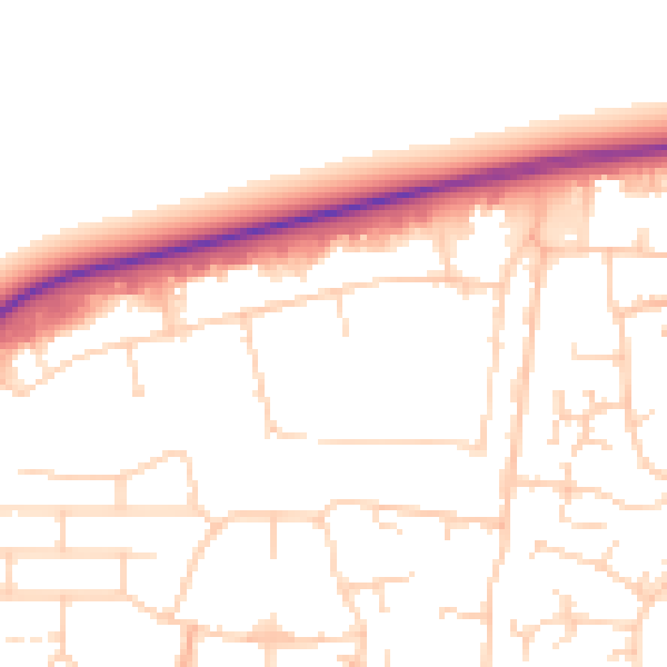 Daytime road noise heatmap for PE30 2JE
