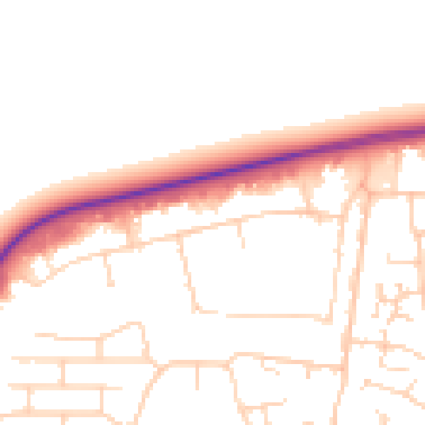 Daytime road noise heatmap for PE30 2JG