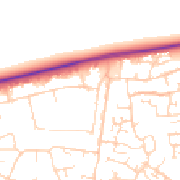Daytime road noise heatmap for PE30 2JN