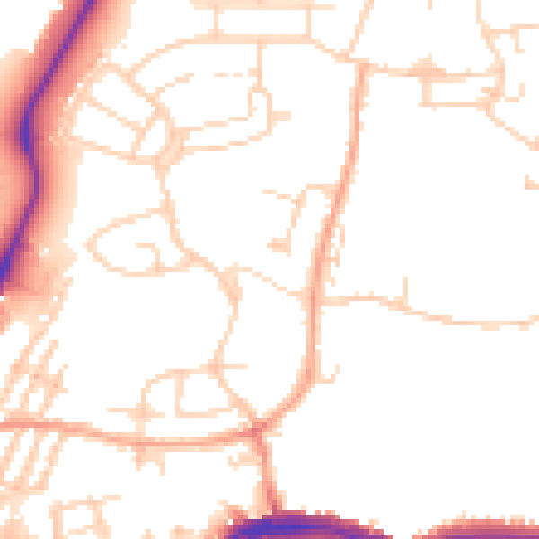 Daytime road noise heatmap for PE30 2LD