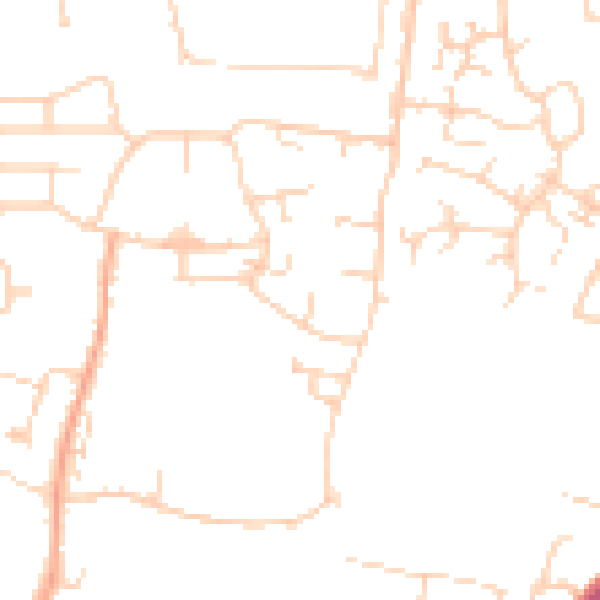 Daytime road noise heatmap for PE30 2LU