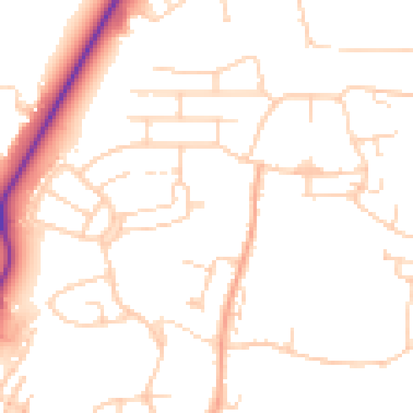 Daytime road noise heatmap for PE30 2NH