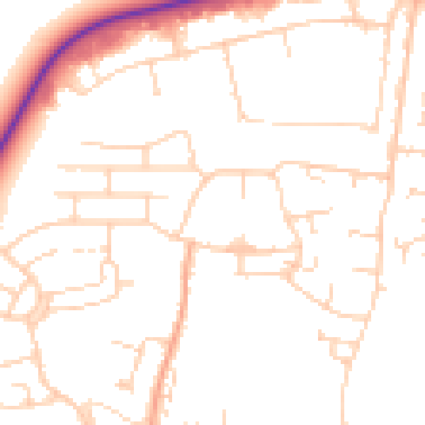 Daytime road noise heatmap for PE30 2PD