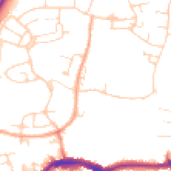 Daytime road noise heatmap for PE30 2RG