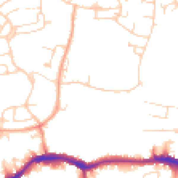 Daytime road noise heatmap for PE30 2RH