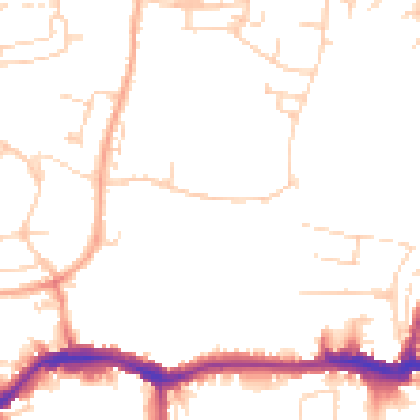 Daytime road noise heatmap for PE30 2RL