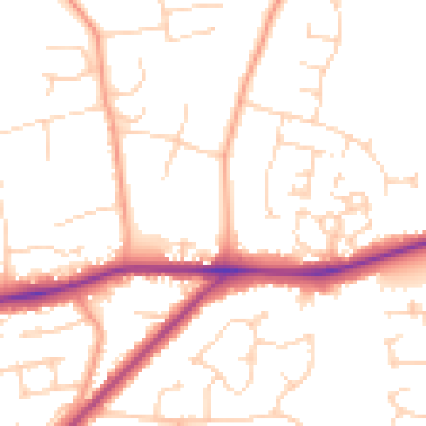 Daytime road noise heatmap for PE30 3HP