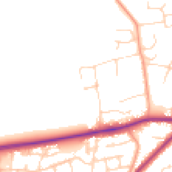Daytime road noise heatmap for PE30 3LH