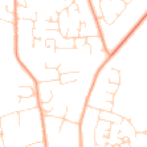Daytime road noise heatmap for PE30 3LU