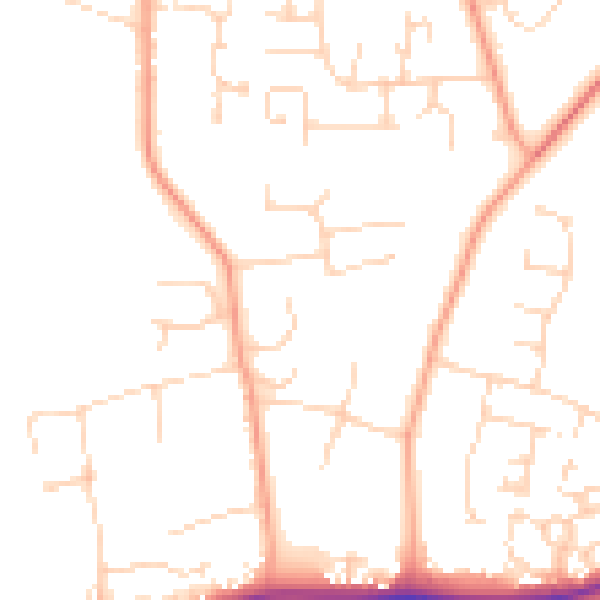 Daytime road noise heatmap for PE30 3LZ