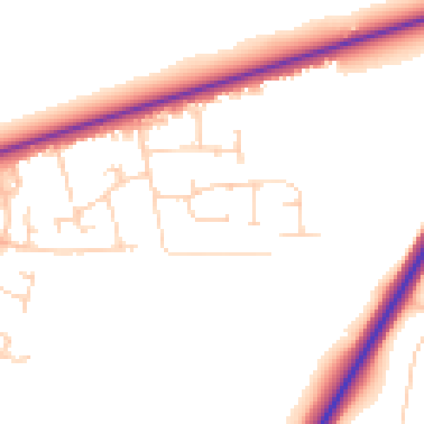 Daytime road noise heatmap for PE30 3NL