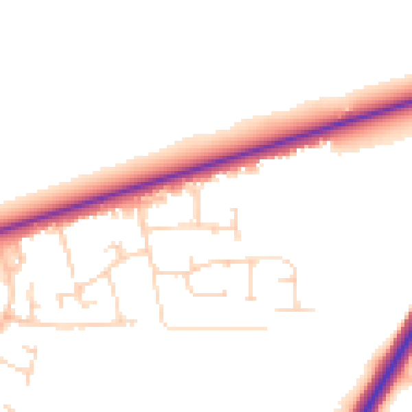 Daytime road noise heatmap for PE30 3PA